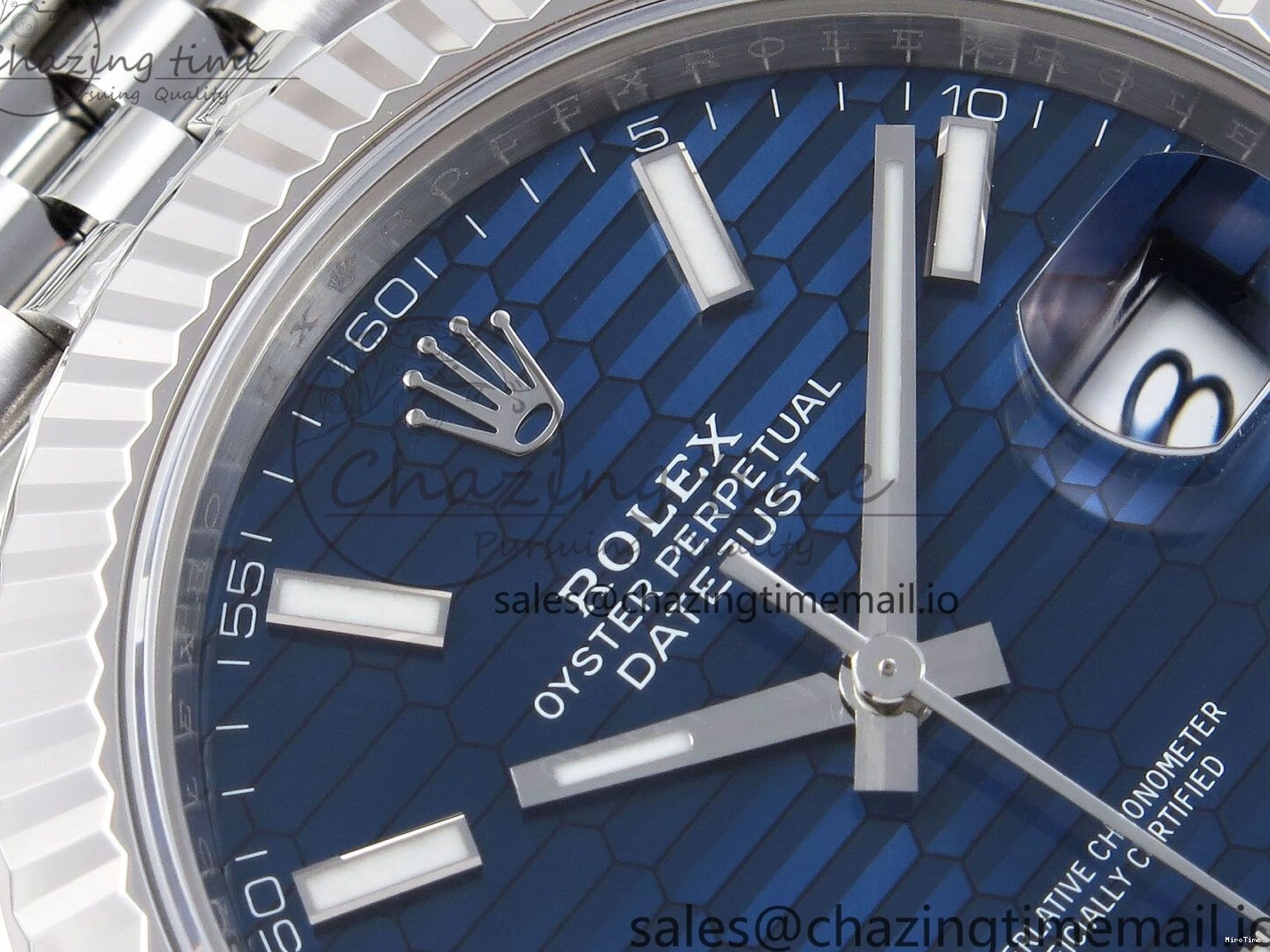 MiroTime 0405 DateJust 41 126334 904L SS VSF 1:1 Best Edition Blue Textured Dial on Jubilee Bracelet VS Youthful 1326